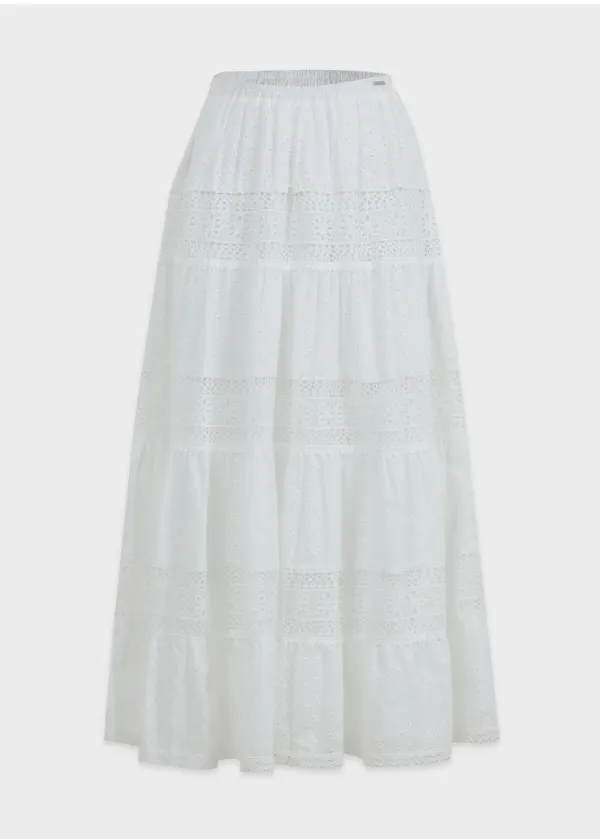  [25-38]  Leah Lace Long Skirt  레아 레이스 롱 스커트 (여름-레이스스커트-롱스커트-코튼레이스-밴딩스커트-썸머스커트-데이웨어-바캉스룩--빅사이즈-자체제작) 