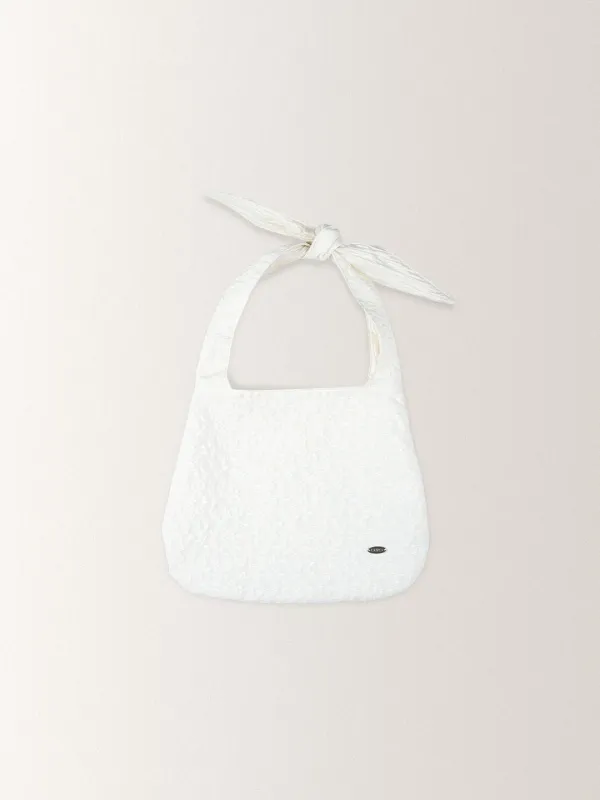 JAQUARD FLOWER TOTE BAG [ CREAM ]