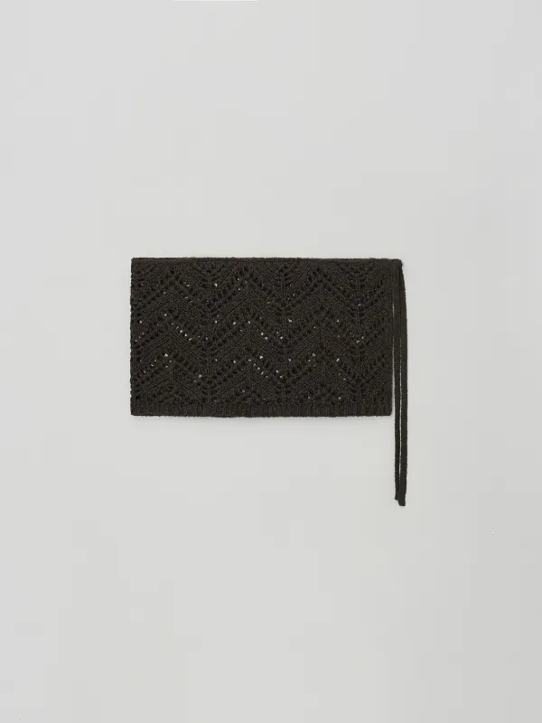 layered knit belt (soil brown)
