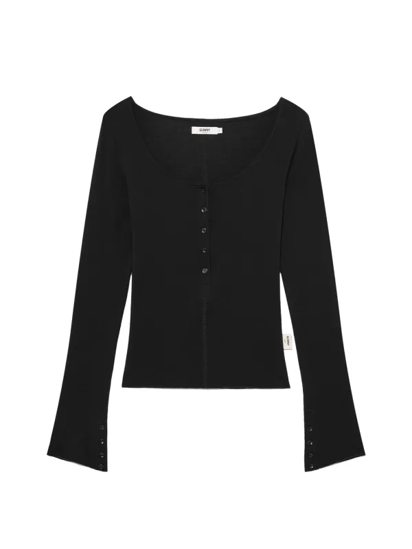 G BUTTON LONG SLEEVE (BLACK)
