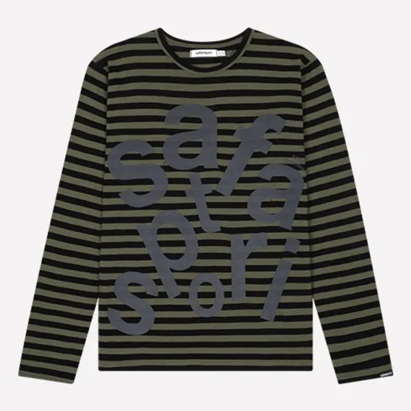 Ticketing Stripe Border Tee (Olive)