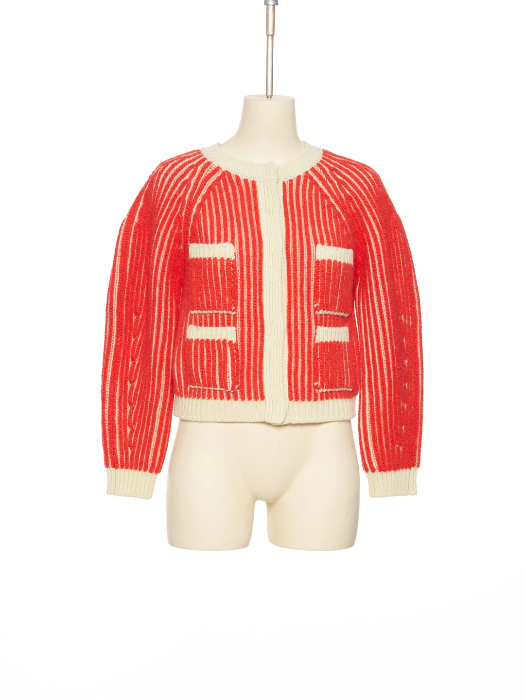 푸쉬버튼 FW25 RED RIB-KNIT CARDIGAN 상품 이미지 1