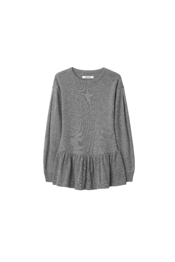 Ruffle hem knit - Grey