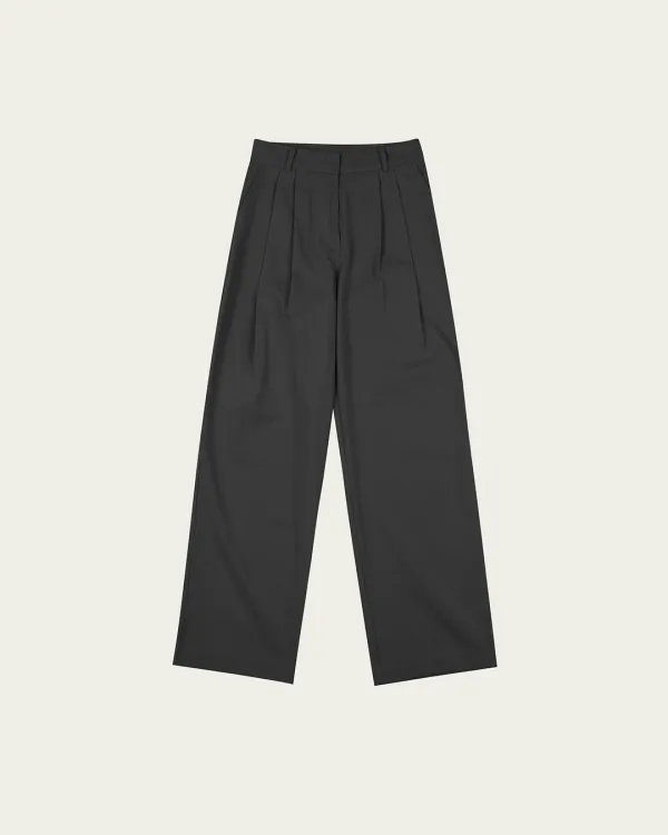 (2차) Urban Pintuck Pants - Charcoal