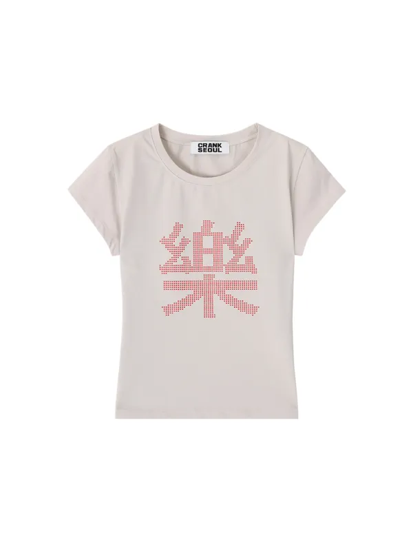 ROCK PIXEL SLIM TOP_BEIGE