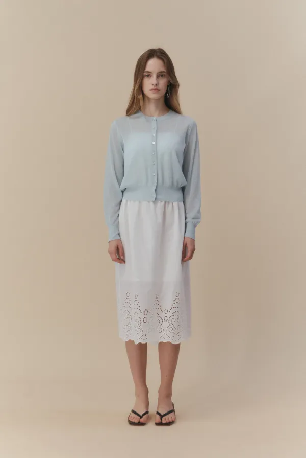 Sheer Linen Cardigan (Light Blue)