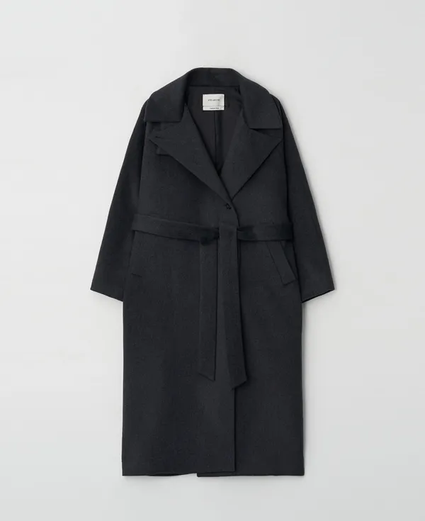 Cashmere Oversized Double Coat_CHARCOAL