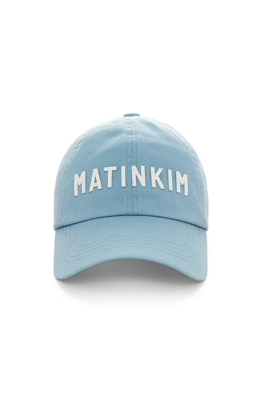 마뗑킴 APPLIQUE FELT LOGO BALL CAP IN LIGHT BLUE 상품 이미지 1