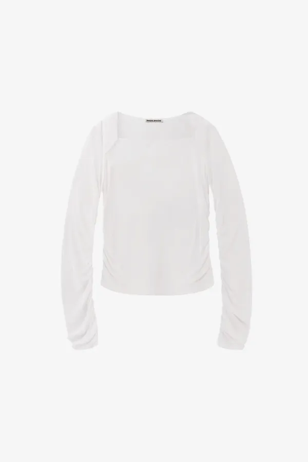 스퀘어넥 셔링 탑 IVORY