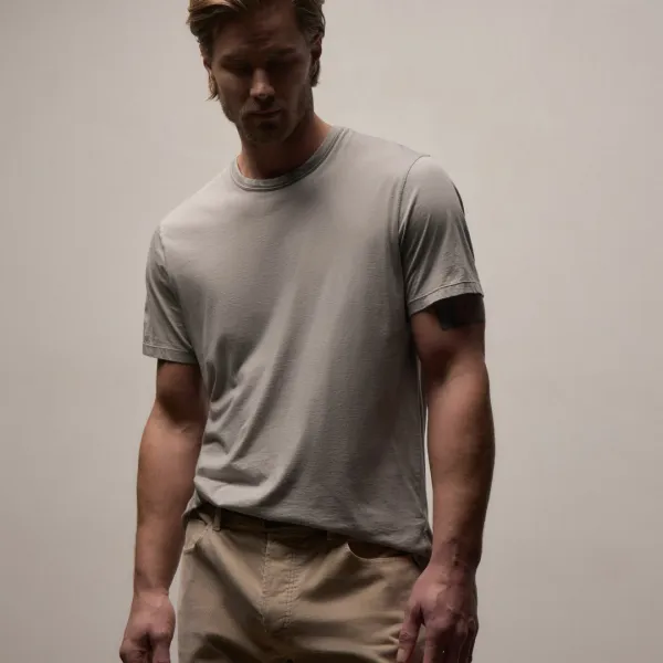 Luxe Lotus Jersey Tee - Fog