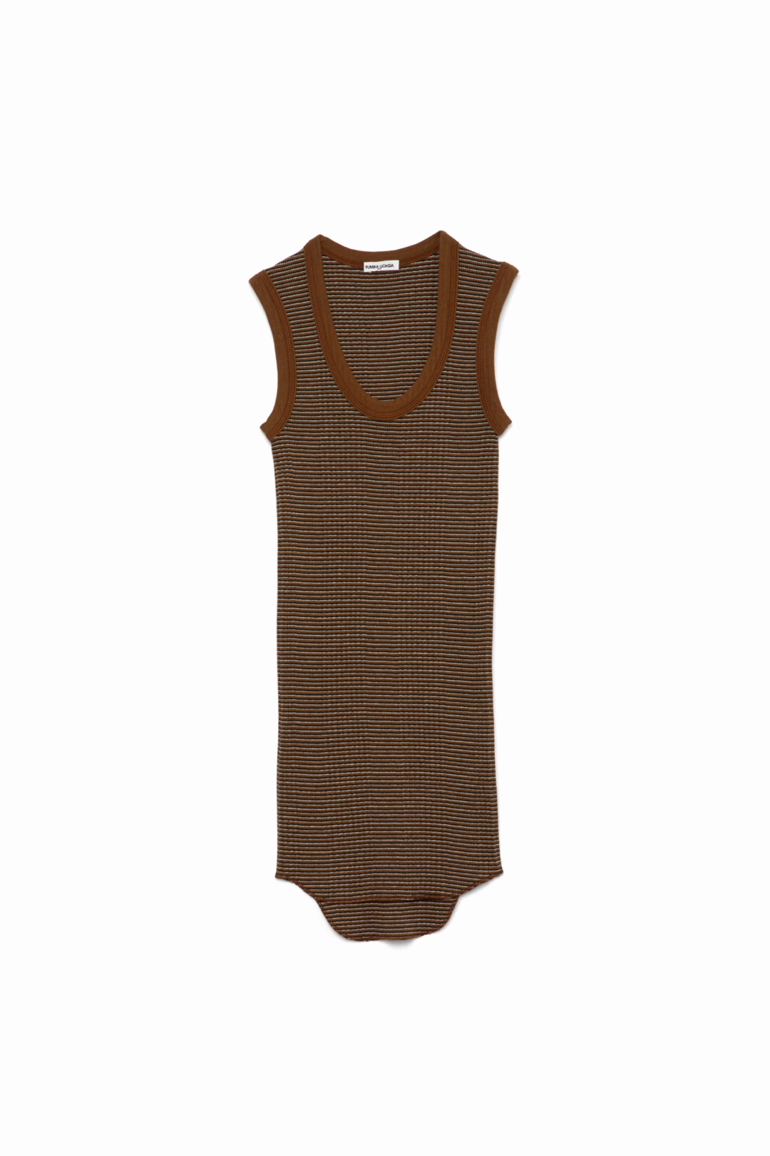 후미카우치다 Needle Drawing Border U-neck Tank 상품 이미지 1
