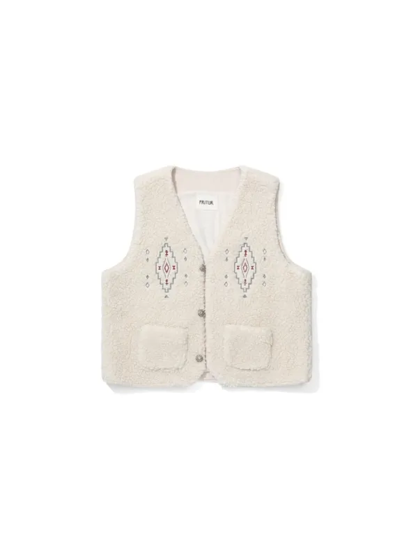 [10/30 순차발송]Aztec Fleece Vest Ivory_F263VE03