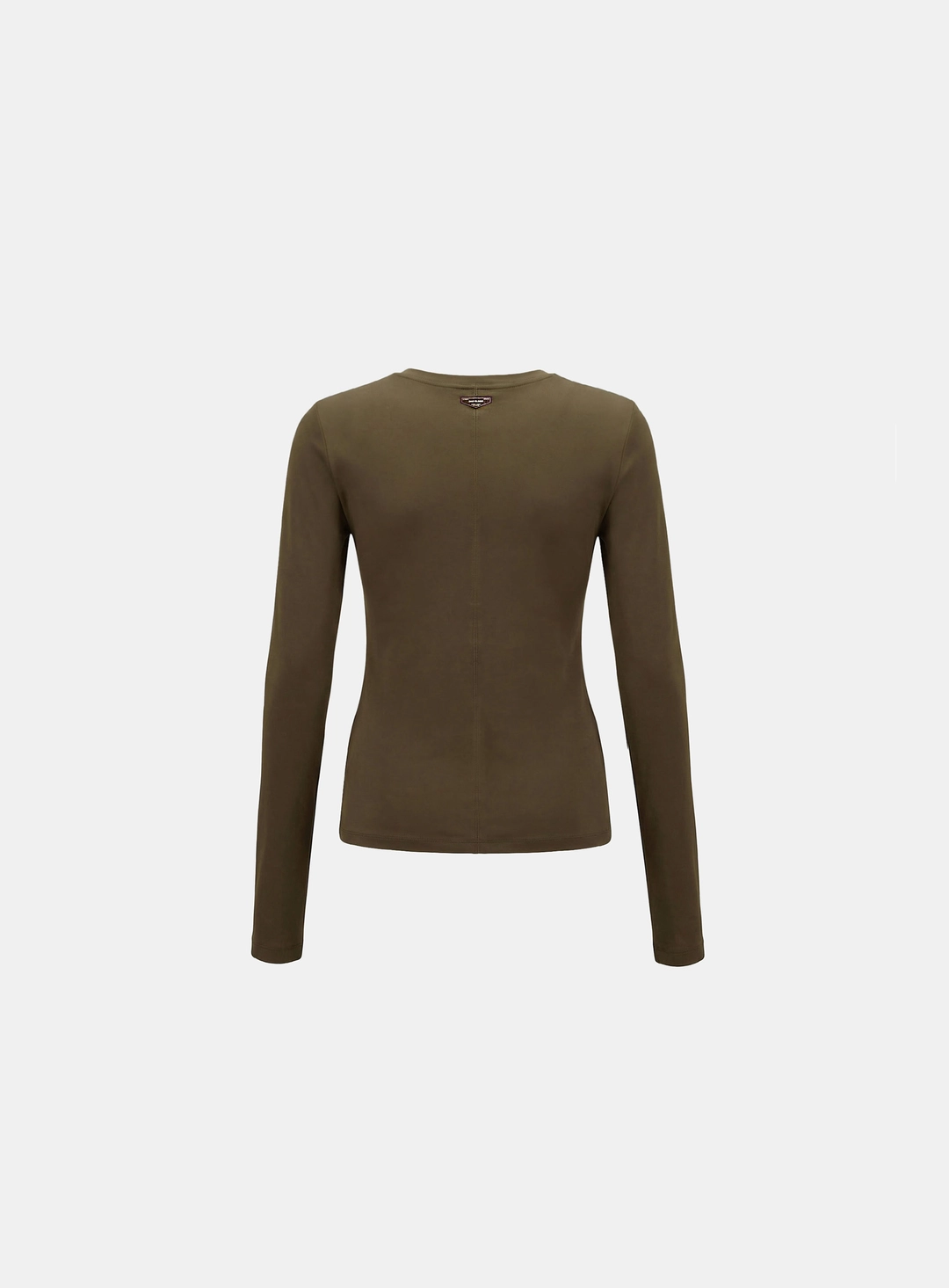 배드블러드 [w-tee26-059] Sleek Cotton Henley Neck Long Sleeve T-Shirt - Khaki Brown 상품 이미지 2