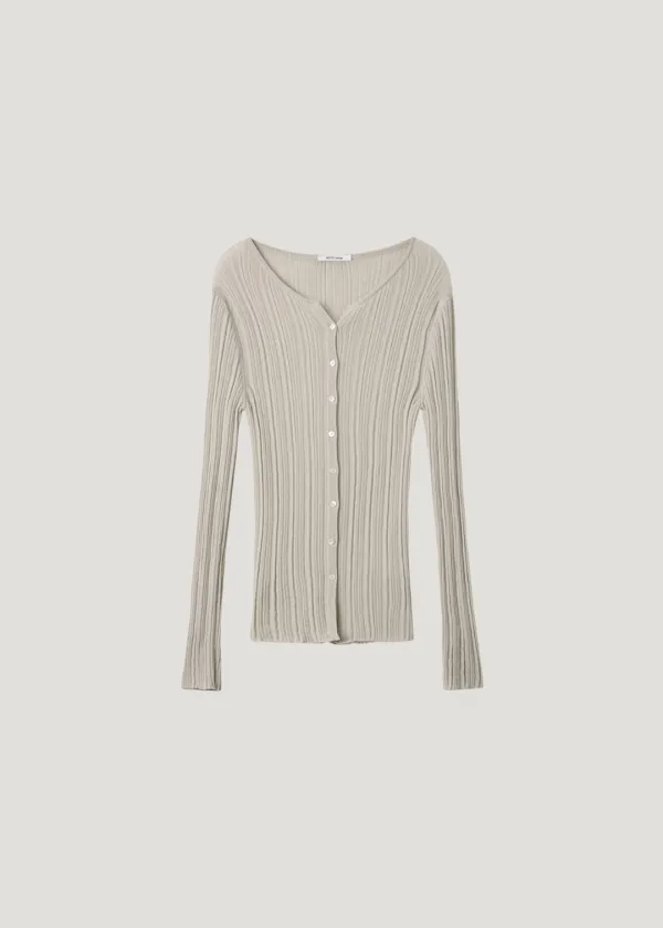 Breeze Rib Cardigan_Ash Beige