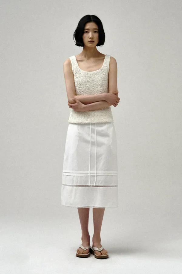 ZENITH RUFFLE LONG SKIRT_IVORY