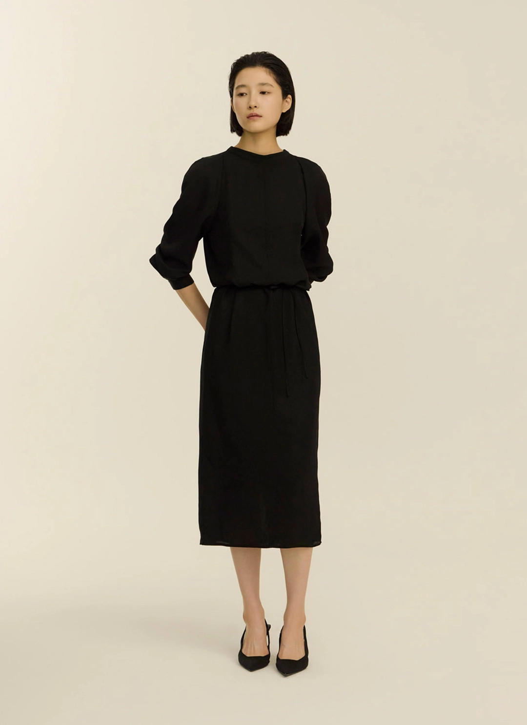 녹섭 glossy long one-piece_black 상품 이미지 1