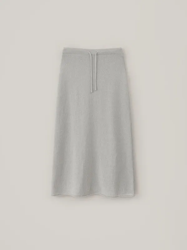 Soy Cotton Maxi Knit Skirt - Light Gray