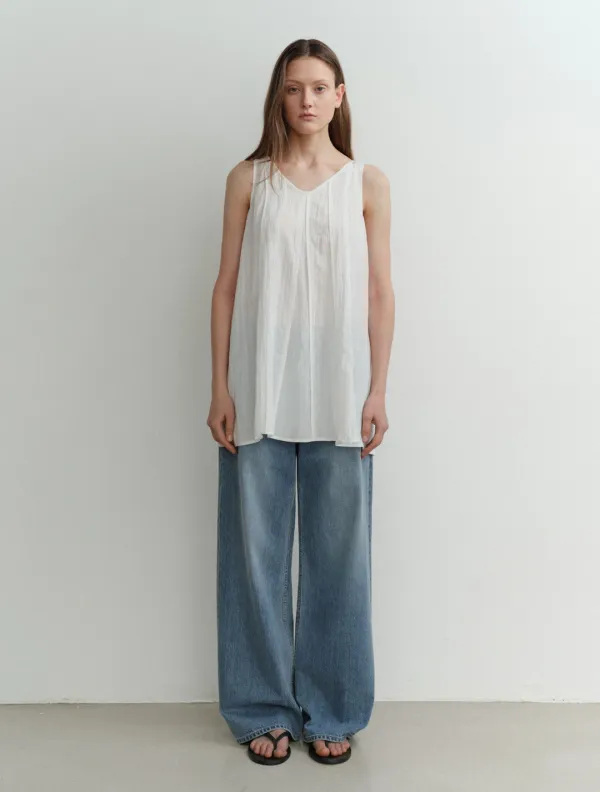 Lily Paneled Blouse (White)