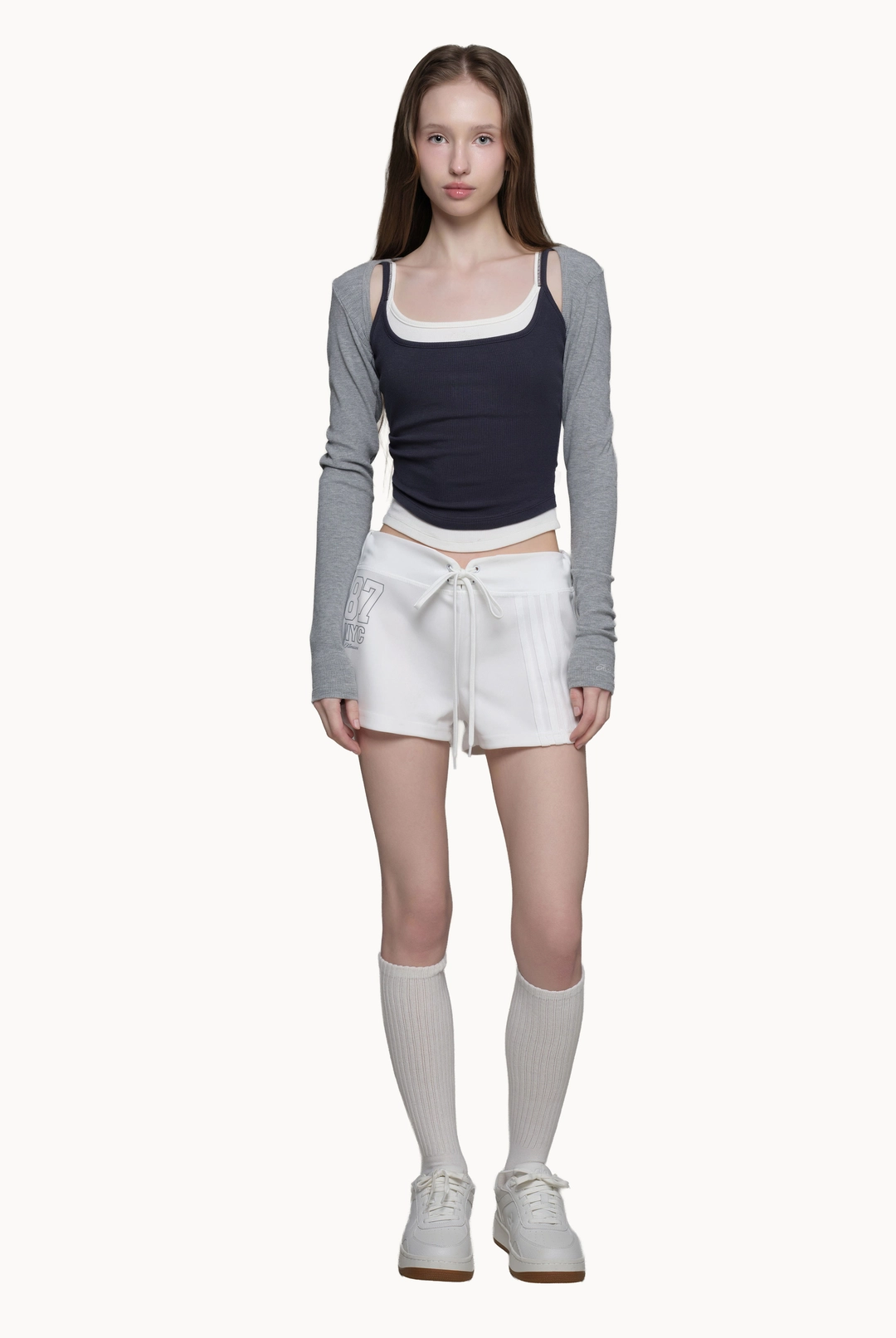 클리시어 Doubles soft layered camisole top, Navy 상품 이미지 1