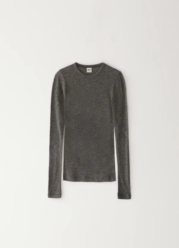 15TH / Wool Silk T-shirt - Charcoal