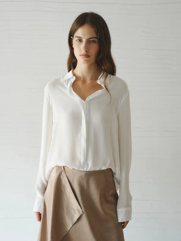 BLUENING soft blouse_white