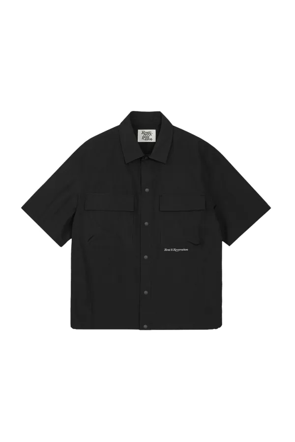 NYLON HALF SHIRTS - BLACK
