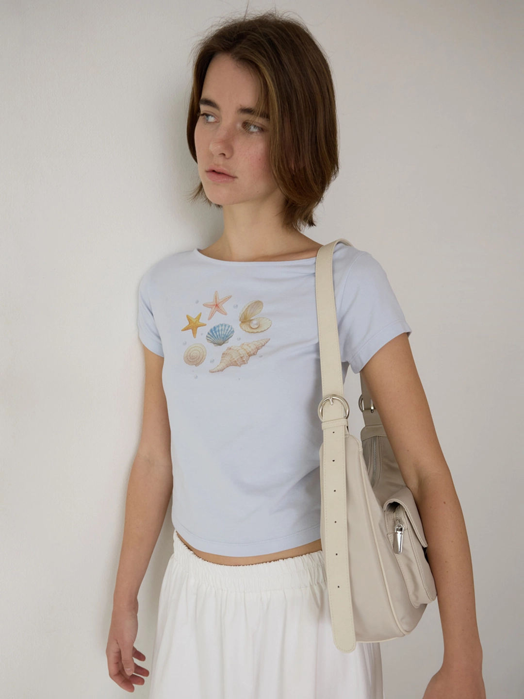 어몽 A NYLON BUCKLED POCKET SHOULDER BAG_CREAM 상품 이미지 3