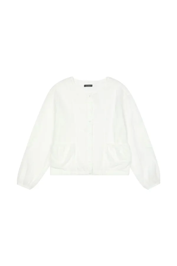 DOT PATCHWORK BLOUSE, WHITE