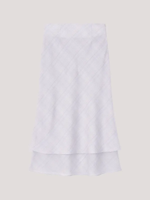 [2nd] Check Double Skirt_Gray