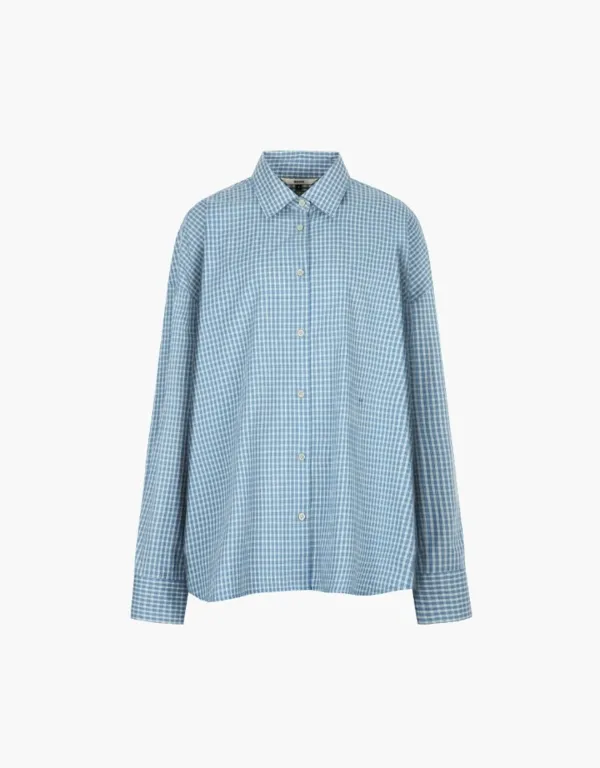 check oversized shirts - blue
