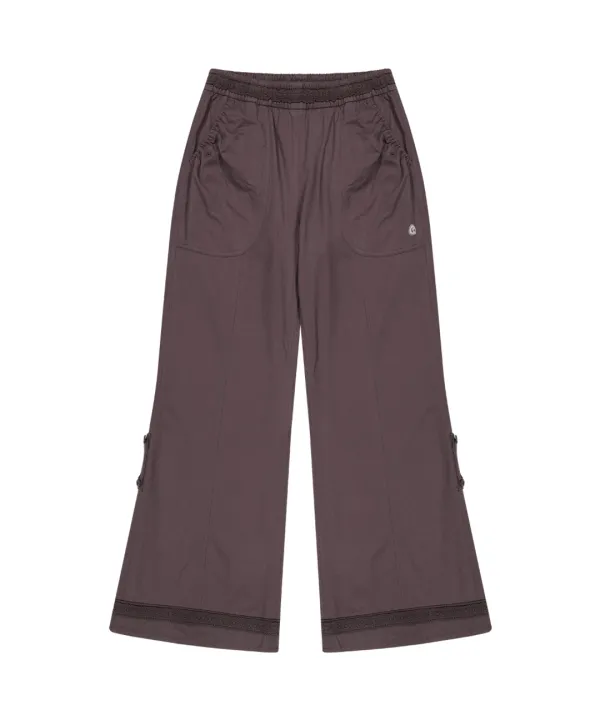 LACE COTTON PANTS RED BEAN