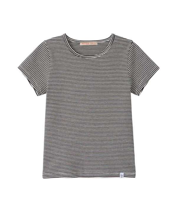 Essential Golgi Half Tee-Stripe Charcoal