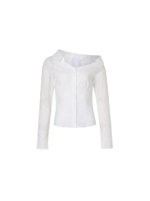 Classy one-shoulder shirt (Ivory)