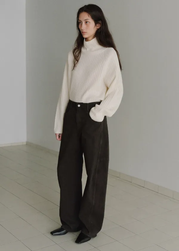 [3차] [기장선택] Round tomboy denim (brown)