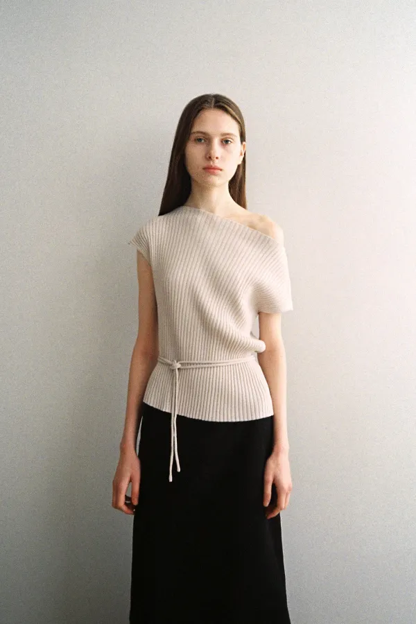 [6th] Claire Boat-neck Knit (beige)