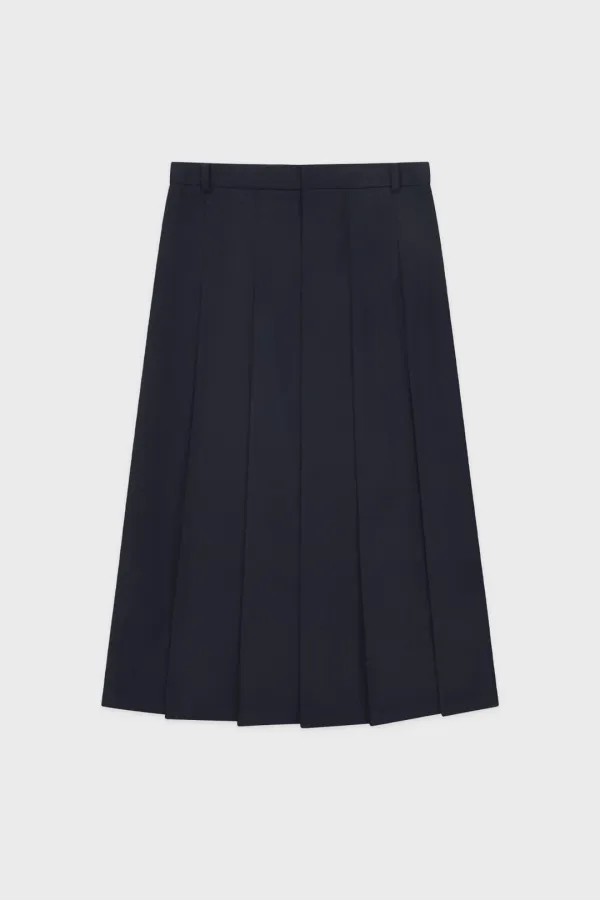 Sinoon Pleated Maxi Skirt (Navy)
