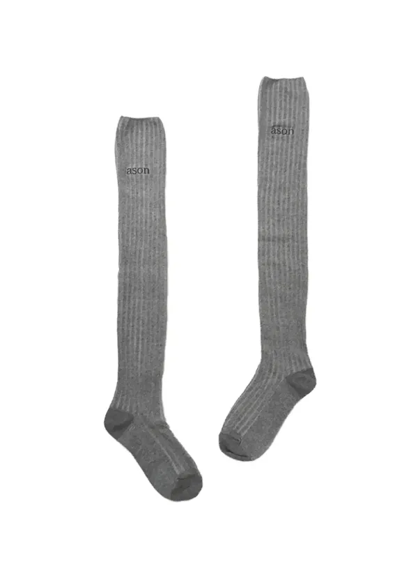 AS\"ON RIBBED KNEE SOCKS / GRAY
