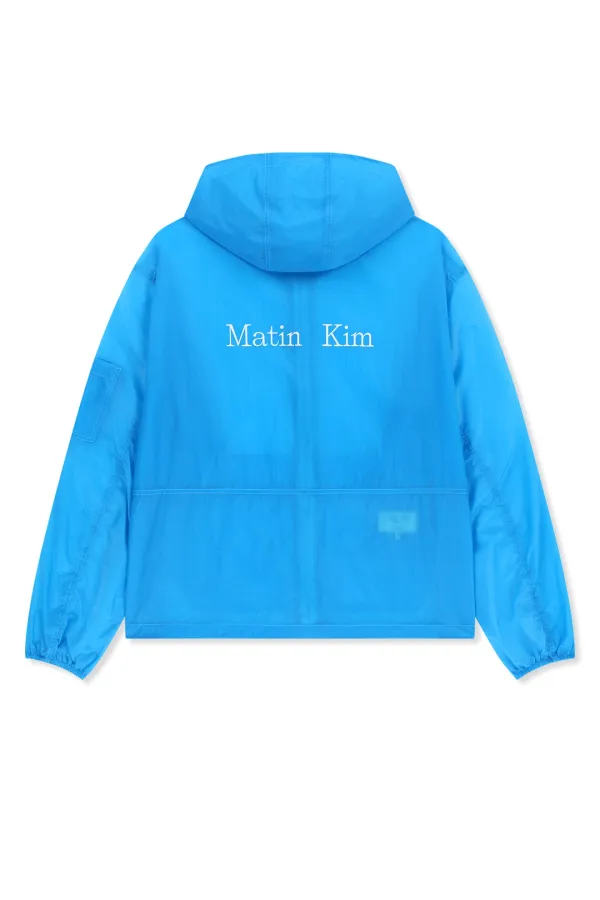 BACK LOGO HOODY WINDBREAKER FOR MEN IN BLUE