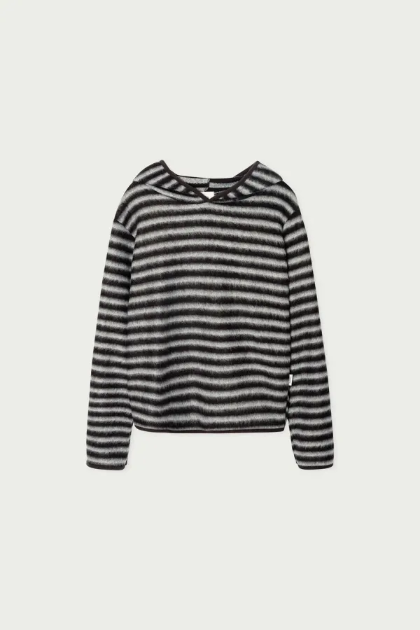BRUSHED HOODED TOP BLACK
