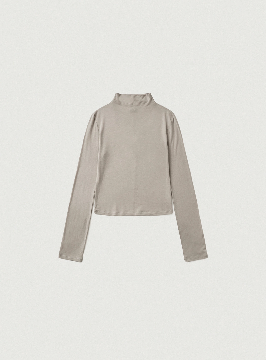 더바넷 Wool Tencel Mock-Neck Long Sleeve T-Shirt_Beige [9월 말 순차 배송] 상품 이미지 1
