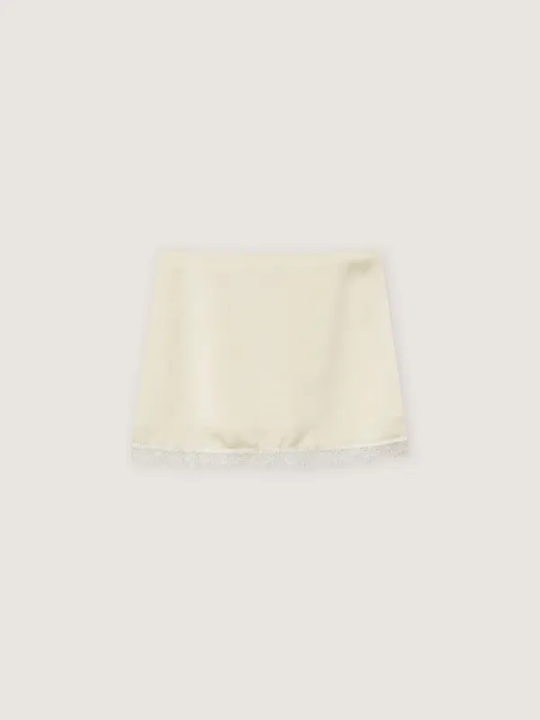 [4th] Bella Satin Skirt - Cream