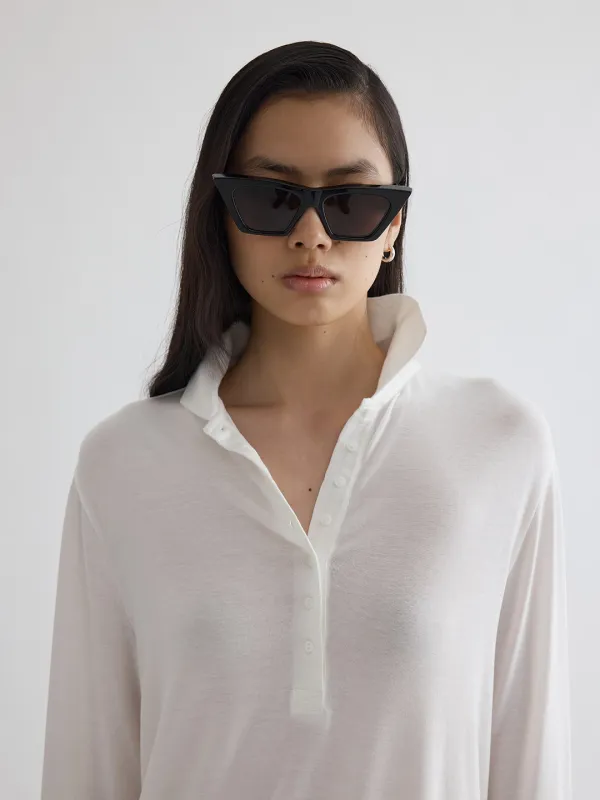 Troi tencel blended button T