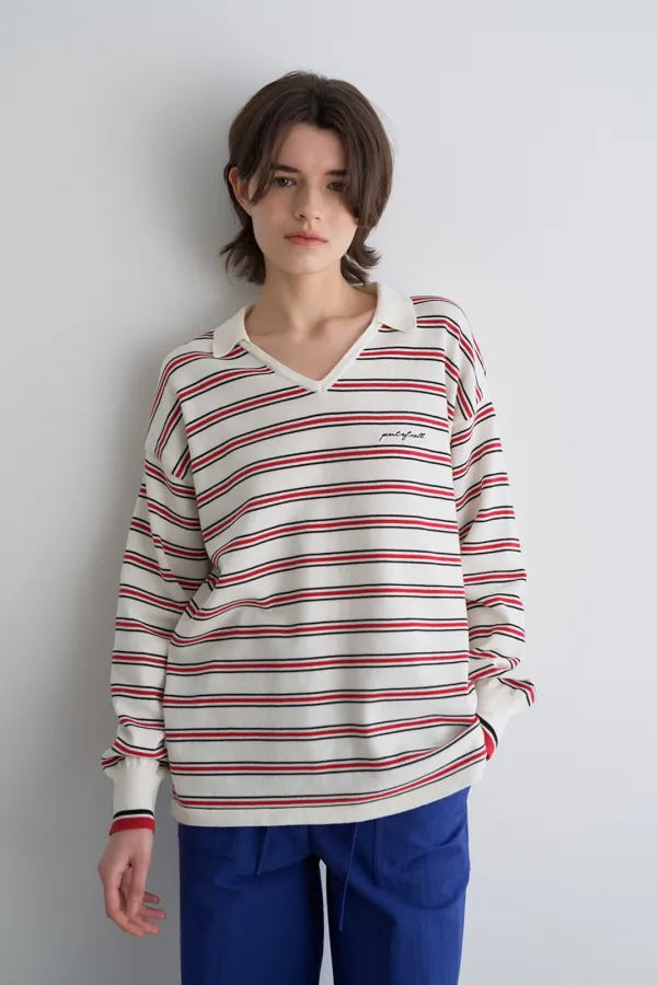 kevin v-neck collar knit_ivory
