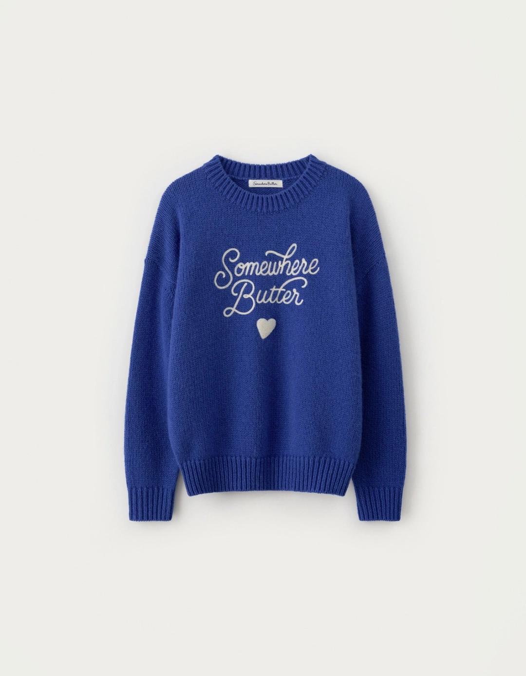 썸웨어버터 Boucle Heart Wool Knit - Cobalt Blue 상품 이미지 2