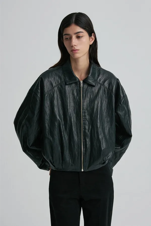 FAUX LEATHER BLOUSON JACKET