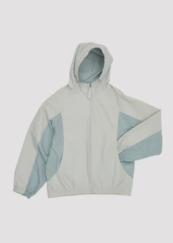 NYLON HOOD WINDBREAKER MINT GREY