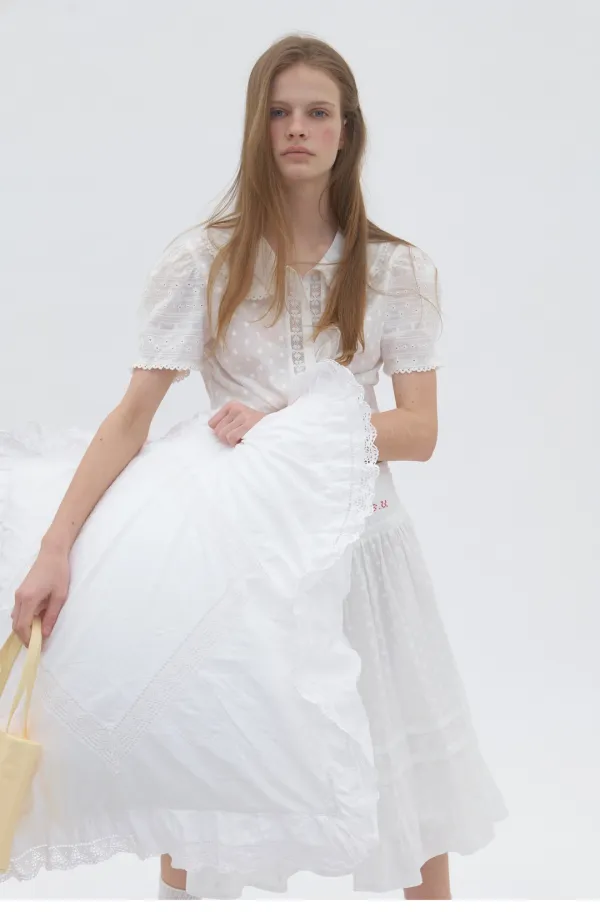 Mix Lace Skirt White (3rd)