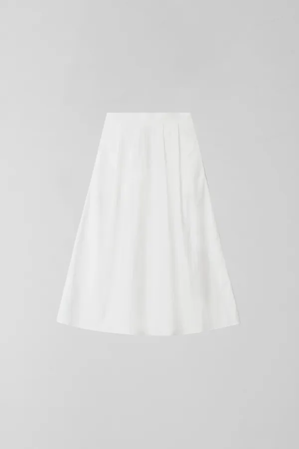 WIND PIN-TUCK FLARE SKIRT_WHITE_OE2C2MSK40WHA
