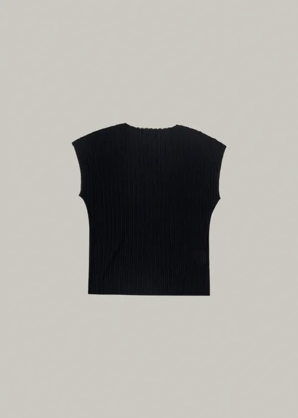 pleats half cap knit (black)