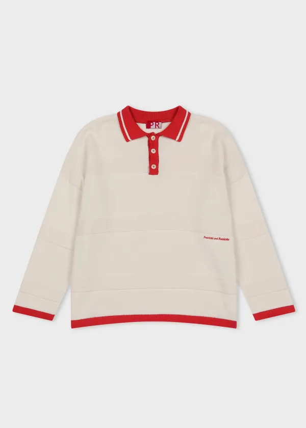 Cotton Knit Polo Cream